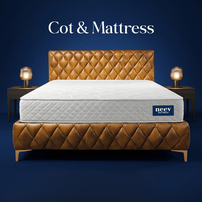 Drowsie Soft Mattress + Vegan Leather Cot - Neev Mattress - Drowsie Soft Mattress + Vegan Leather Cot
