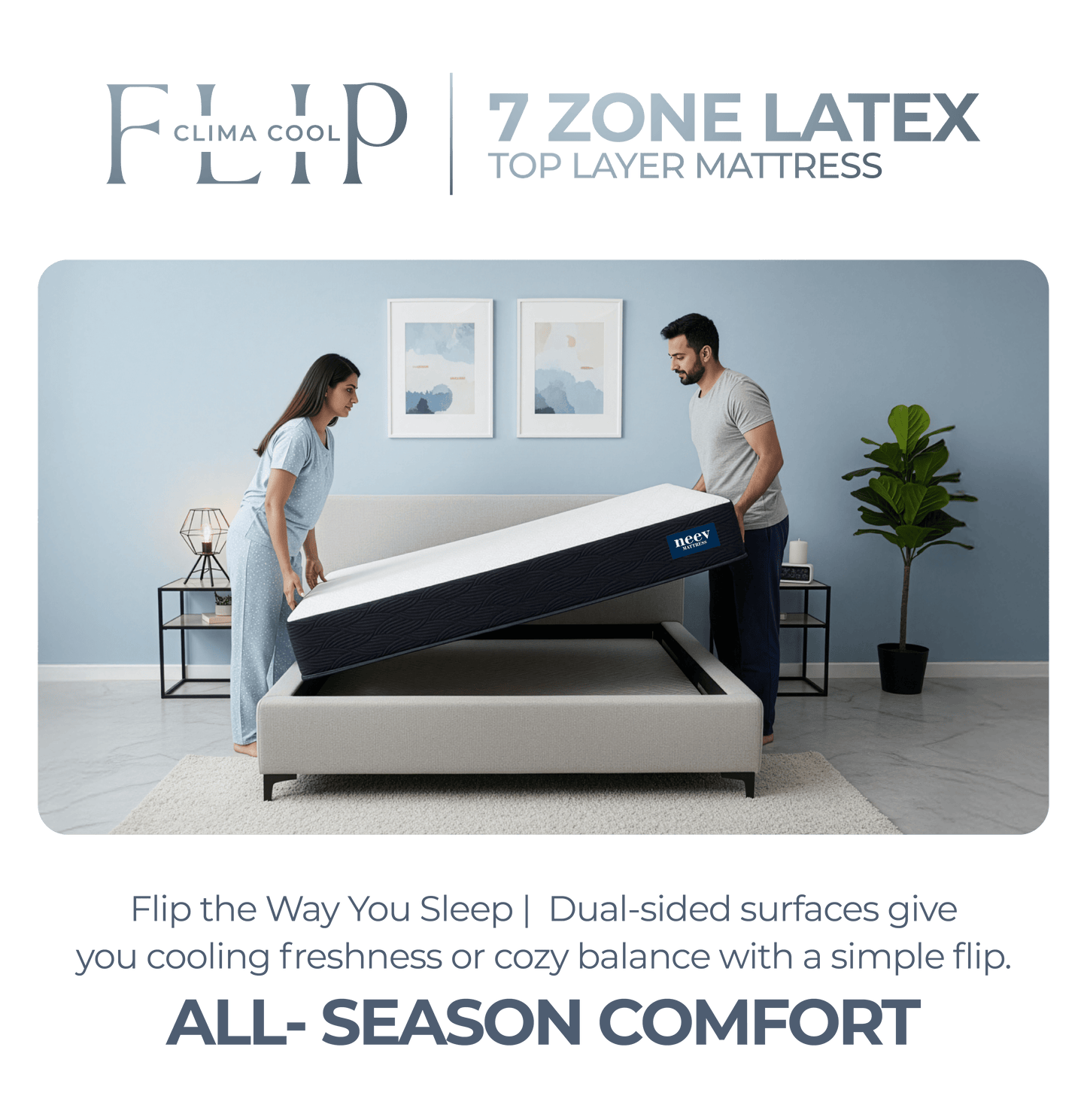 Clima Cool Flip 7 Zone Latex 9 Inches Mattress - Smart Prachar - Clima Cool Flip 7 Zone Latex 9 Inches Mattress