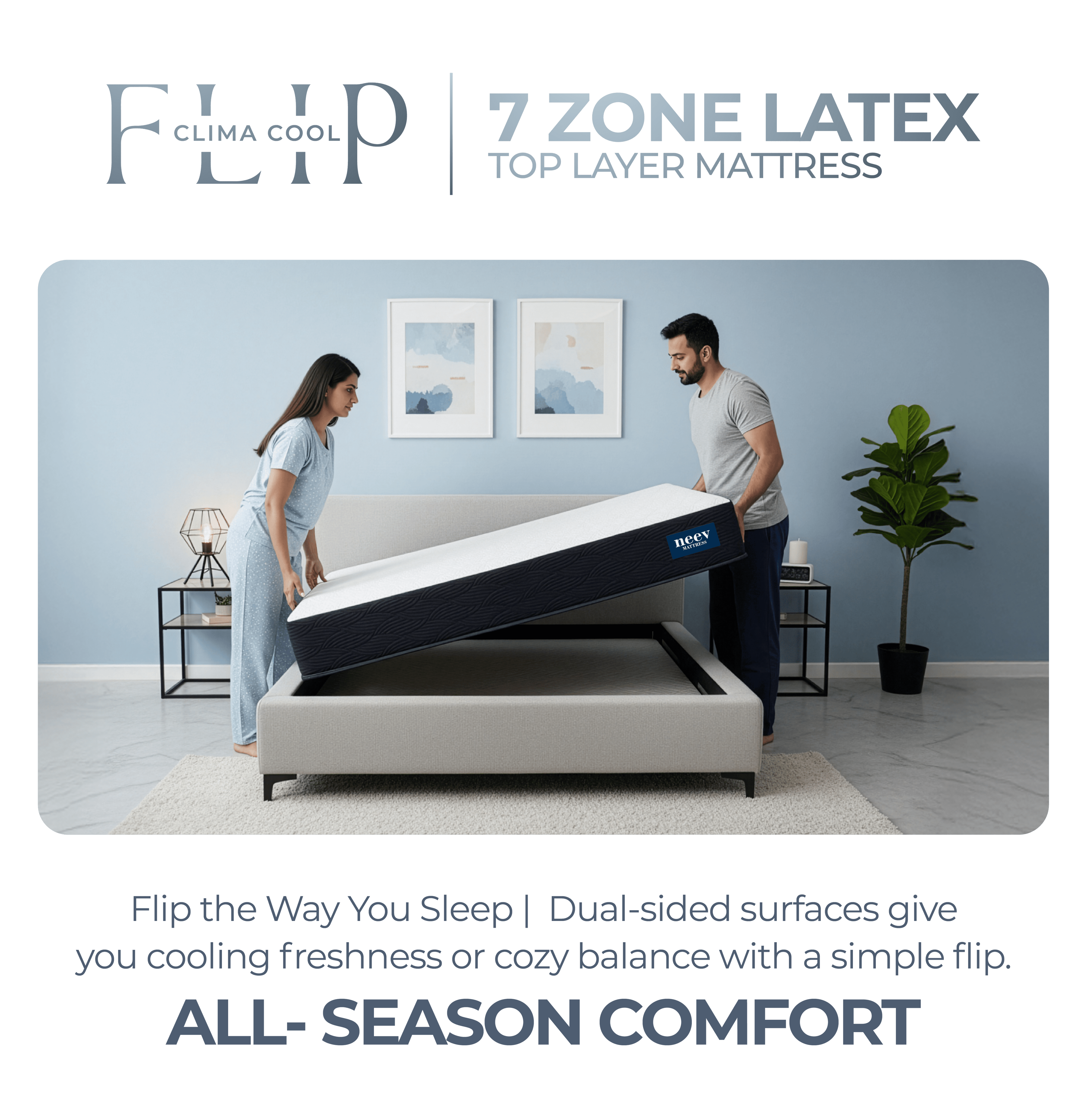 Clima Cool Flip 7 Zone Latex 9 Inches Mattress - Smart Prachar - Clima Cool Flip 7 Zone Latex 9 Inches Mattress