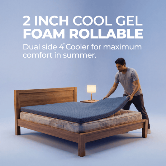 Neev Rollables 2 Inches Cool Gel Foam Mattress Topper - Neev Mattress - Neev Rollables 2 Inches Cool Gel Foam Mattress Topper